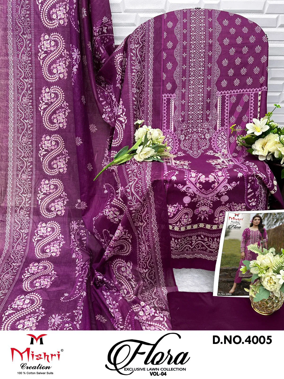 Flora 4 By Mishri Lawn Cotton Printed Wholesale Dress Material Suppliers In Mumbai